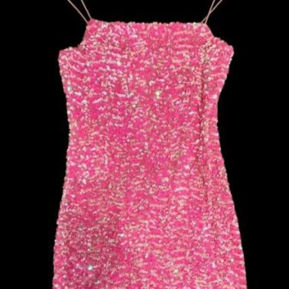 Pink Sequin Mini Dress